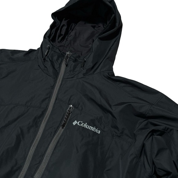 Columbia Omni-Tech Waterproof Hooded Rain Windbreaker Jacket Size XL 26.5 x 28 - Picture 4 of 5